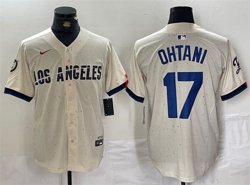 Dodgers 17 Shohei Ohtani Cream Nike 2024 City Connect Cool Base Jersey