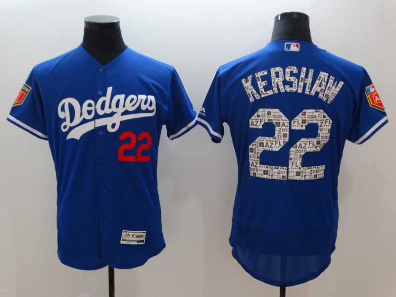 Dodgers 22 Clayton Kershaw Royal 2018 Spring Training Flexbase Jersey