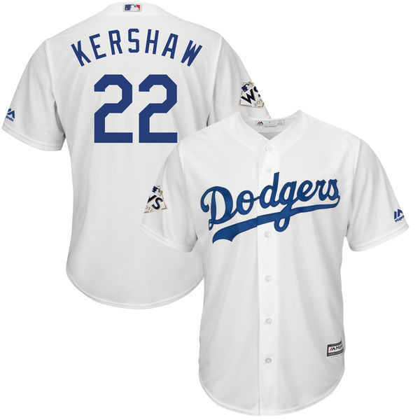 Dodgers 22 Clayton Kershaw White 2017 World Series Bound Cool Base Player Jersey