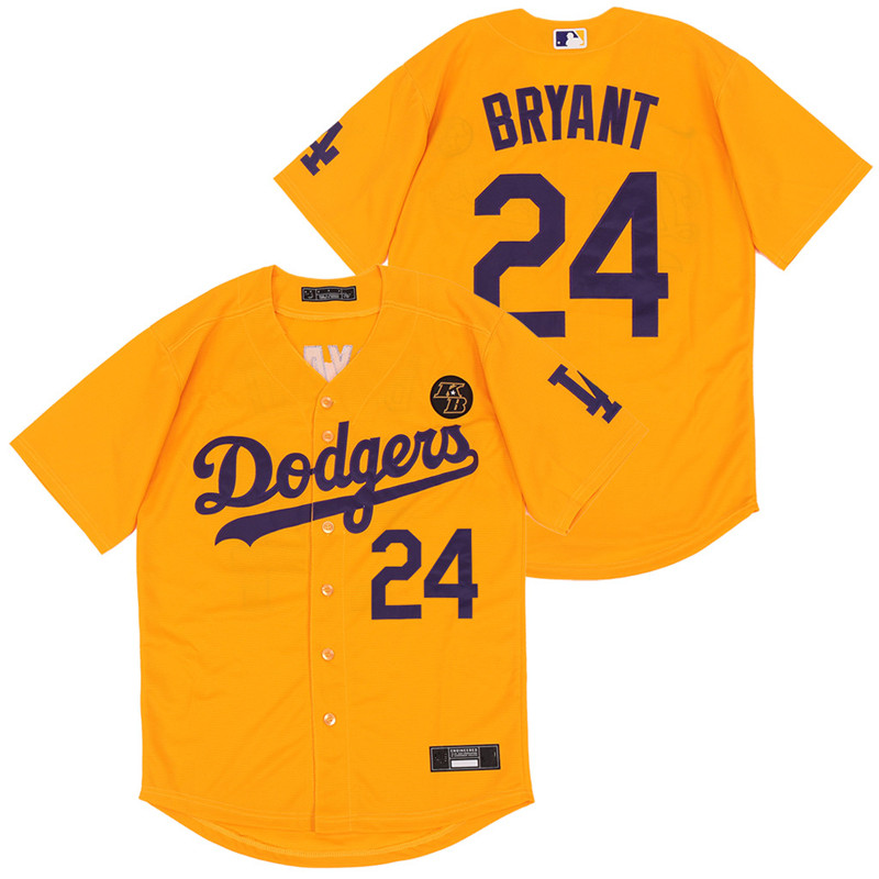 Dodgers 24 Kobe Bryant Yellow 2020 Nike KB Cool Base Jersey