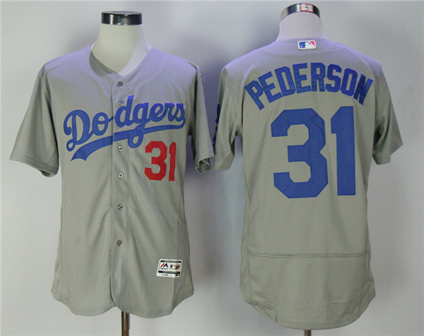 Dodgers 31 Joc Pederson Gray Alternate Road Flexbase Jersey