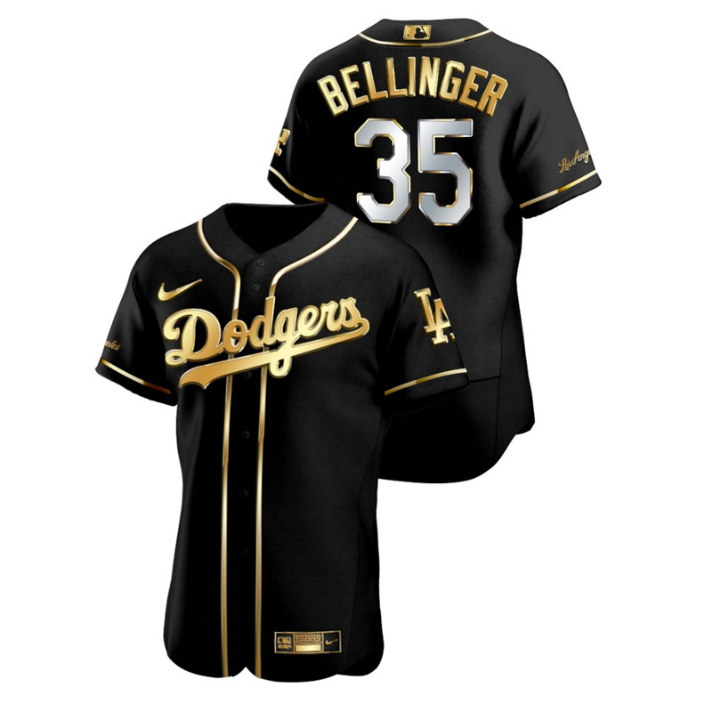 Dodgers 35 Cody Bellinger Black Gold 2020 Nike Flexbase Jersey