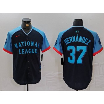 Dodgers 37 Hernandez Black 2024 All Star Nike Cool Base Men Jersey