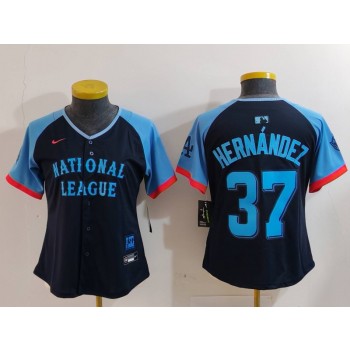 Dodgers 37 Hernandez Black 2024 All Star Nike Cool Base Women Jersey