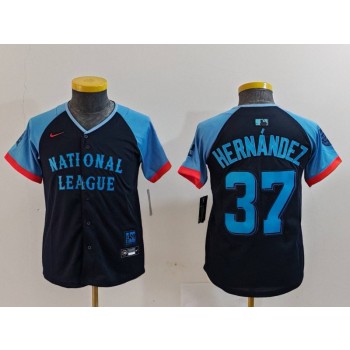Dodgers 37 Hernandez Black 2024 All Star Nike Cool Base Youth Jersey