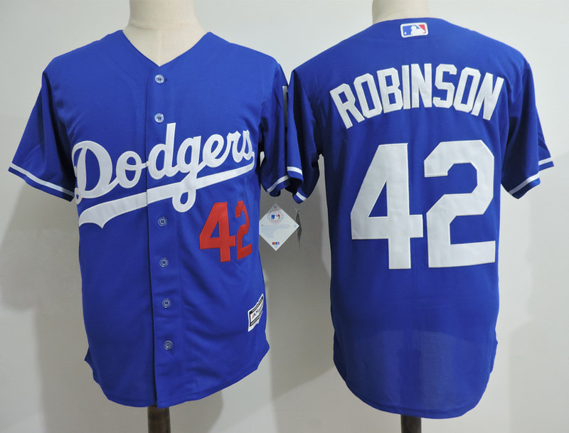 Dodgers 42 Jackie Robinson Blue Cool Base Jersey