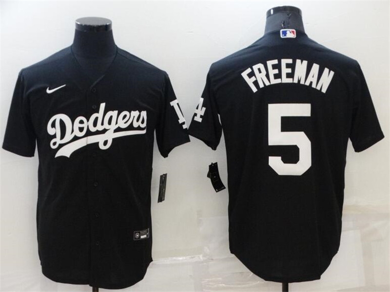Dodgers 5 Freddie Freeman Black Nike Cool Base Jersey