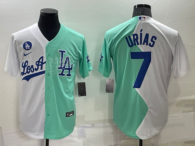 Dodgers 7 Julio Urias White Green Nike Split 2022 MLB All Star Jersey