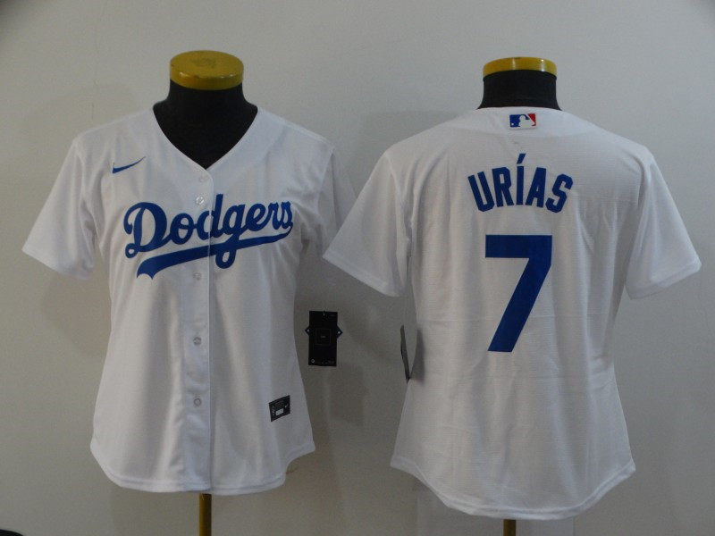 Dodgers 7 Julio Urias White Women 2020 Nike Cool Base Jersey