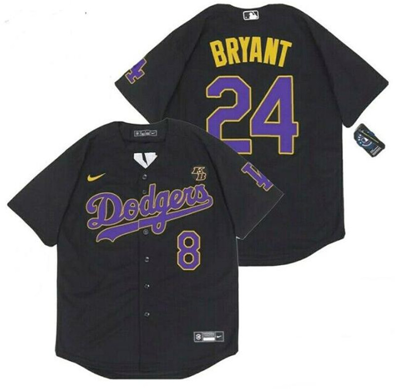 Dodgers 8 & 24 Kobe Bryant Black 2020 Nike Cool Base Jersey