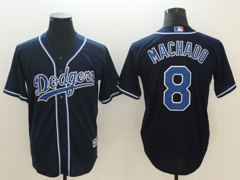 Dodgers 8 Manny Machado Navy Cool Base Jersey