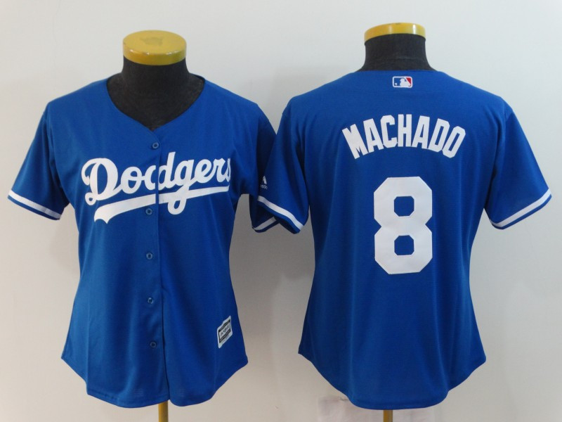 Dodgers 8 Manny Machado Royal Women Cool Base Jersey