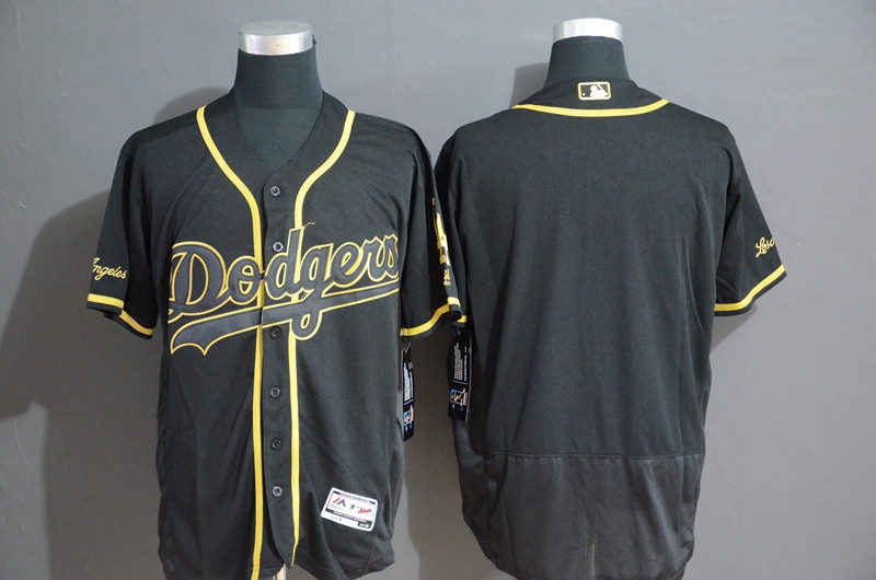 Dodgers Blank Black Gold Flexbase Jersey