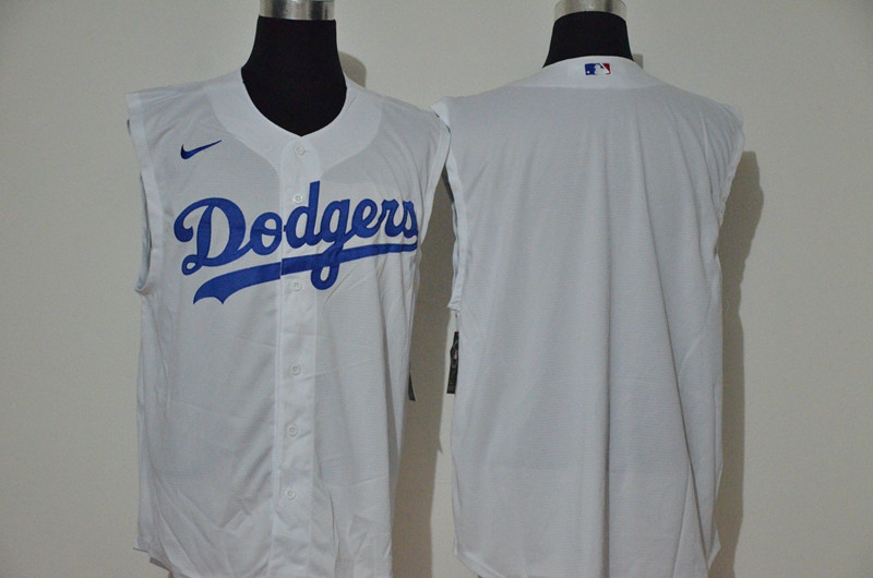 Dodgers Blank White Nike Cool Base Sleeveless Jersey