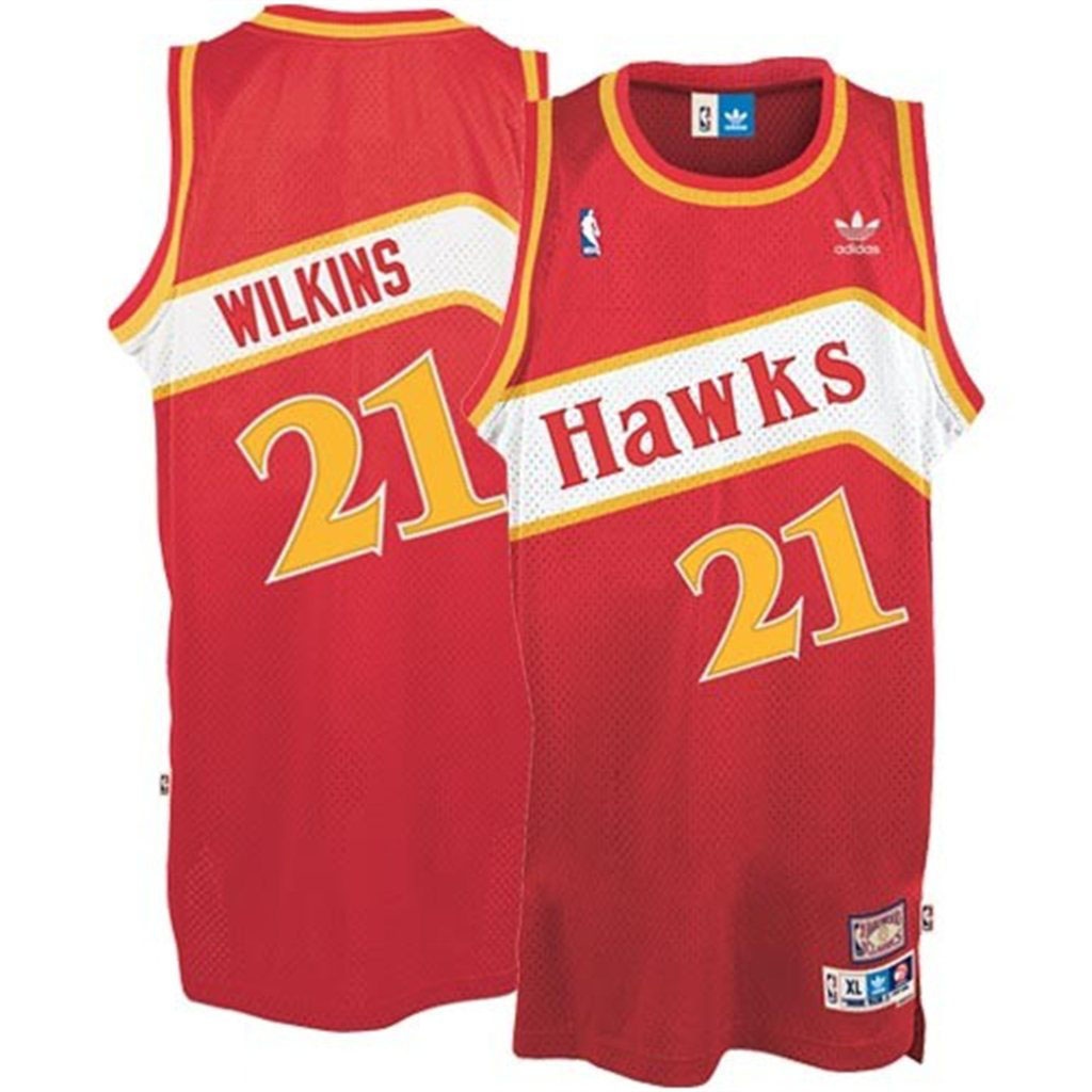 Dominique Wilkins Atlanta Hawks #21 Red Hardwood Classics Retro Swingman Jersey