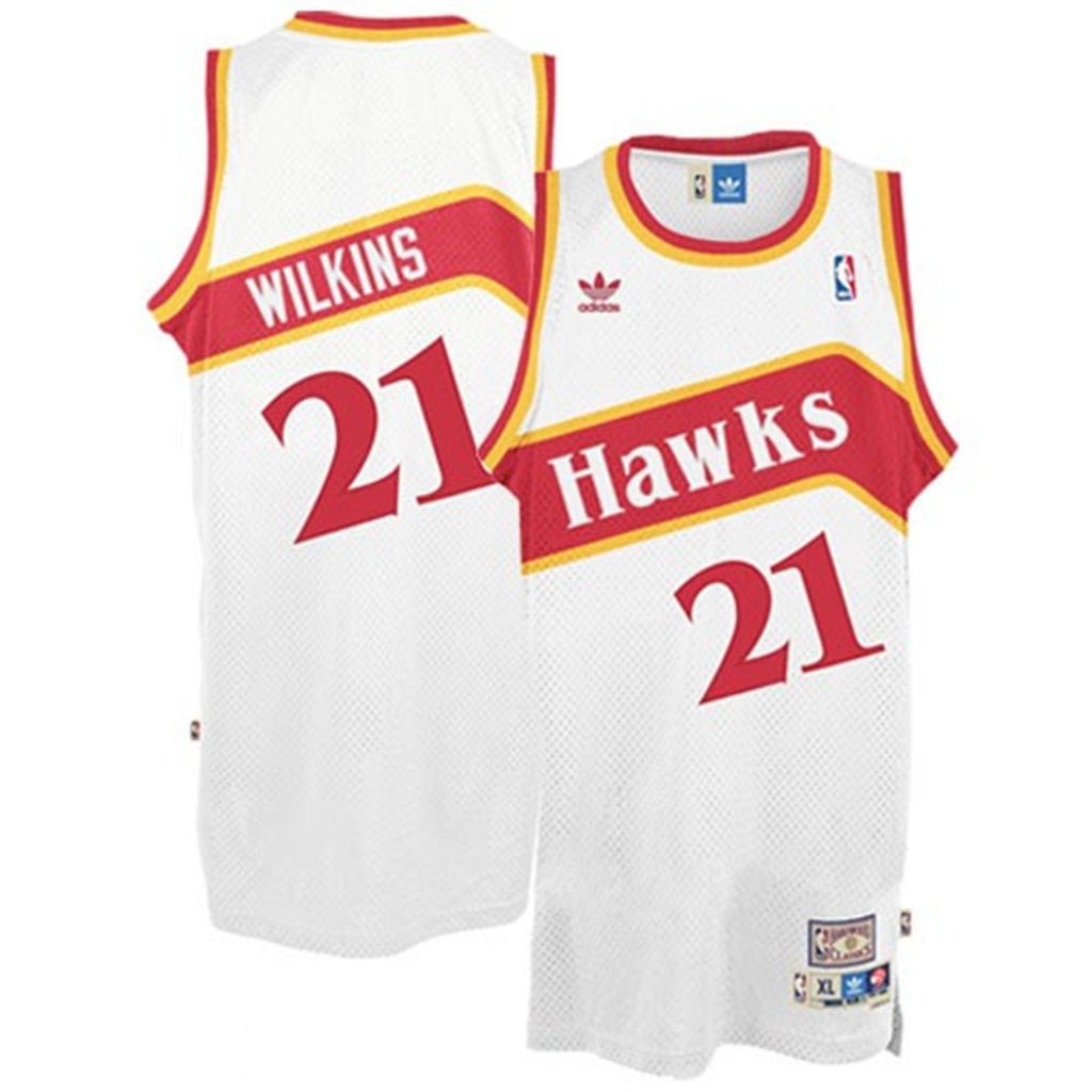 Atlanta Hawks #21 Dominique Wilkins White Hardwood Classics Swingman Throwback Jersey