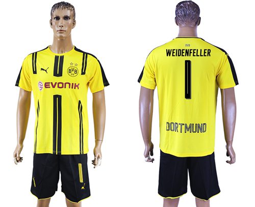 Dortmund 1 Weidenfeller Home Soccer Club Jersey