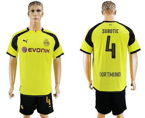 Dortmund 4 Subotic European Away Soccer Club Jersey