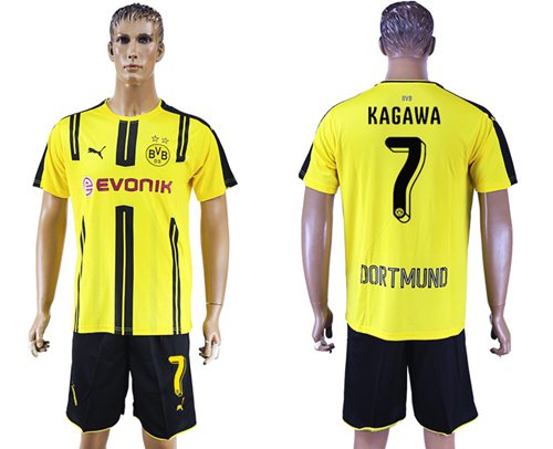 Dortmund 7 Kagawa Home Soccer Club Jersey