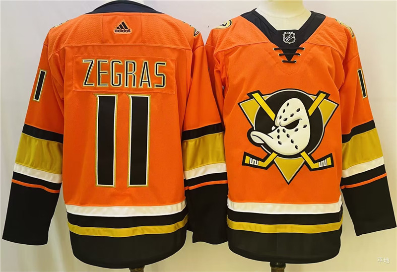 Ducks 11 Trevor Zegras Orange Adidas Jersey