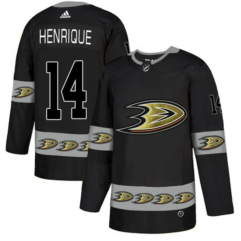 Ducks 14 Adam Henrique Black Team Logos Fashion  Jersey