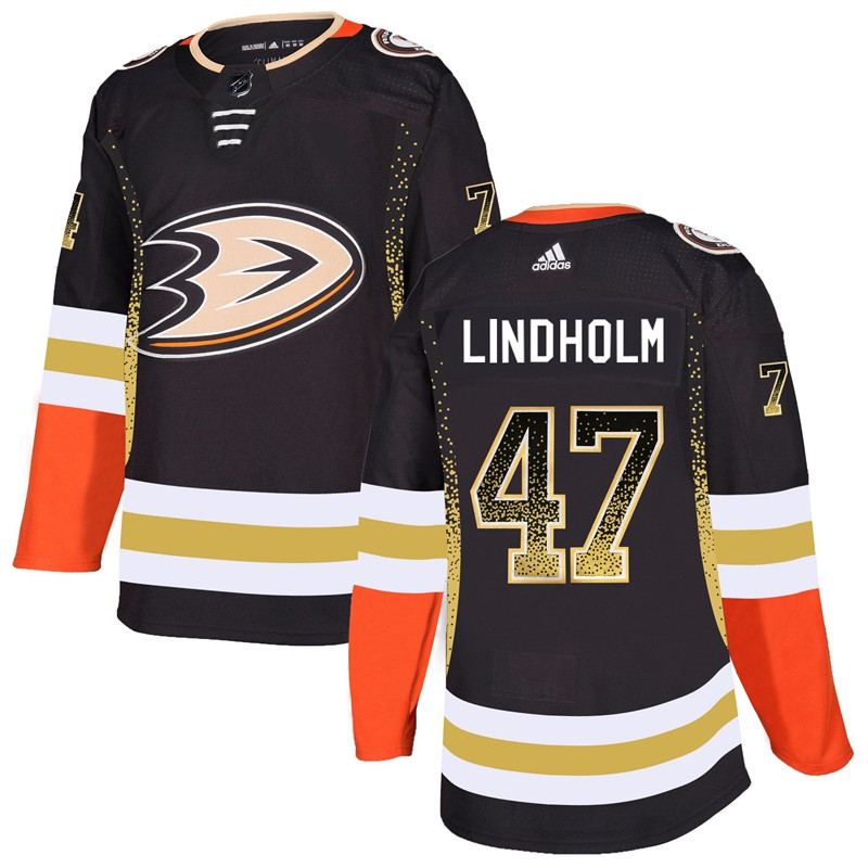 Ducks 47 Hampus Lindholm Black Drift Fashion  Jersey