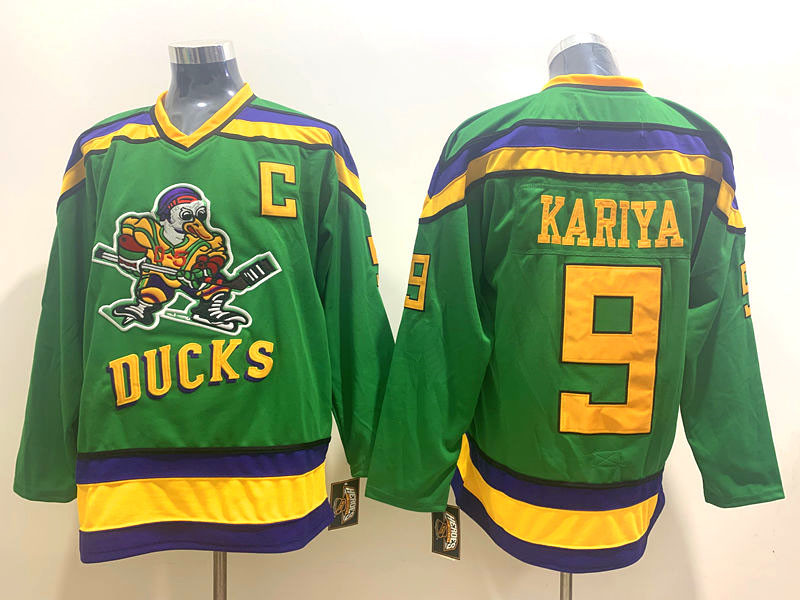 Ducks 9 Paul Kariya Green CCM jersey