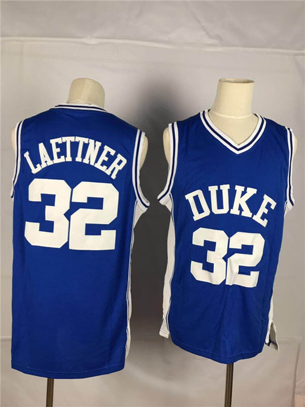 Duke Blue Devils 32 Christian Laettner Blue College Basketball Jersey