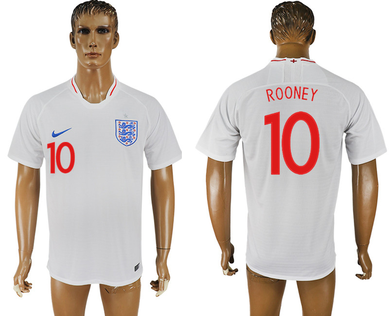 England 10 ROONEY Home 2018 FIFA World Cup Thailand Soccer Jersey