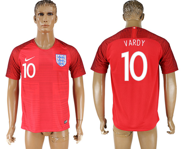 England 10 VARDY Away 2018 FIFA World Cup Thailand Soccer Jersey