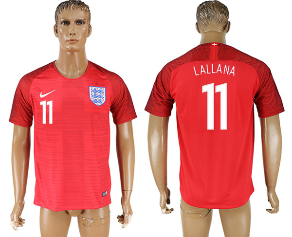 England 11 LALLANA Away 2018 FIFA World Cup Thailand Soccer Jersey