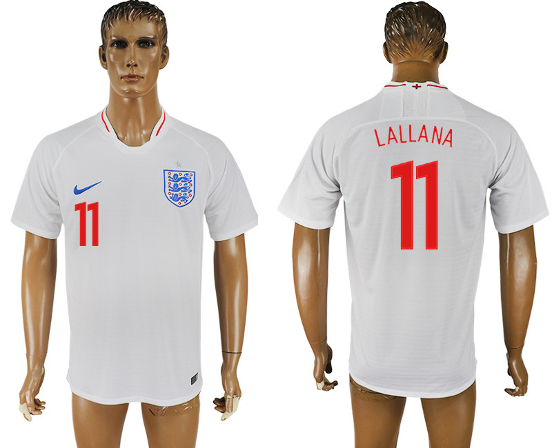 England 11 LALLANA Home 2018 FIFA World Cup Thailand Soccer Jersey