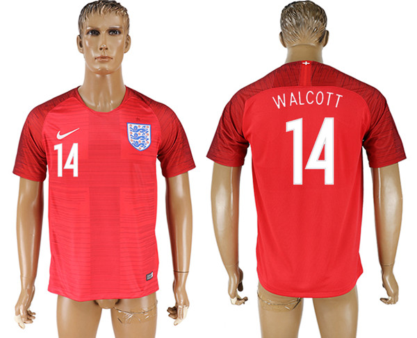 England 14 WALCOTT Away 2018 FIFA World Cup Thailand Soccer Jersey