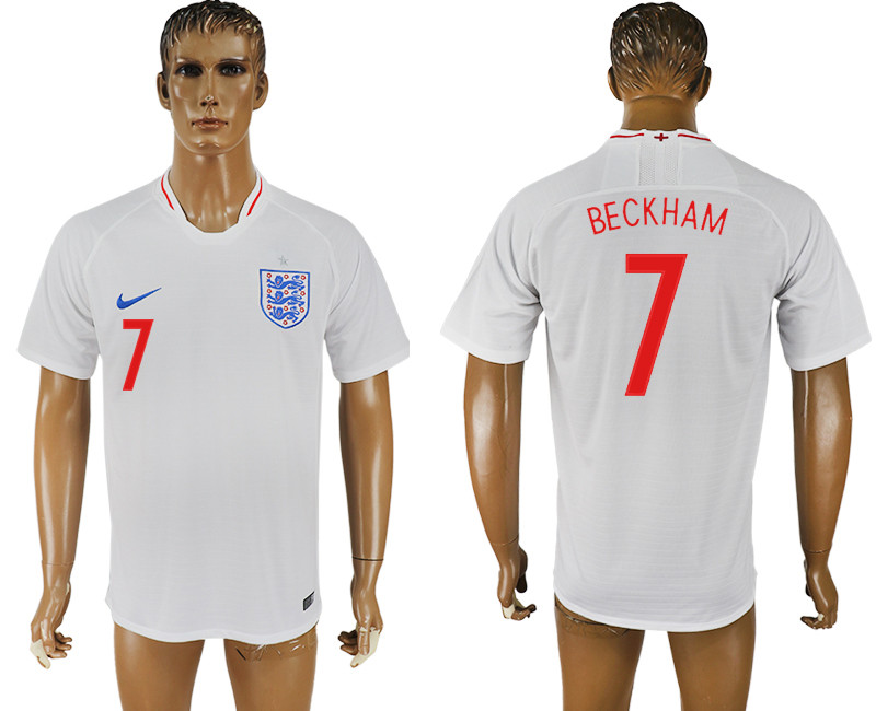 England 7 BECKHAM Home 2018 FIFA World Cup Thailand Soccer Jersey