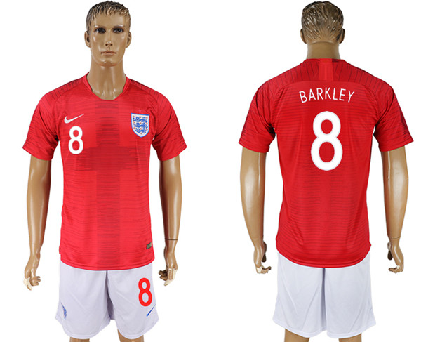 England 8 BARKLEY Away 2018 FIFA World Cup Soccer Jersey