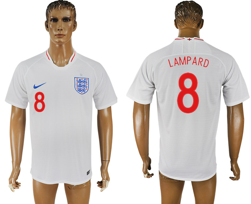 England 8 LAMPARD Home 2018 FIFA World Cup Thailand Soccer Jersey