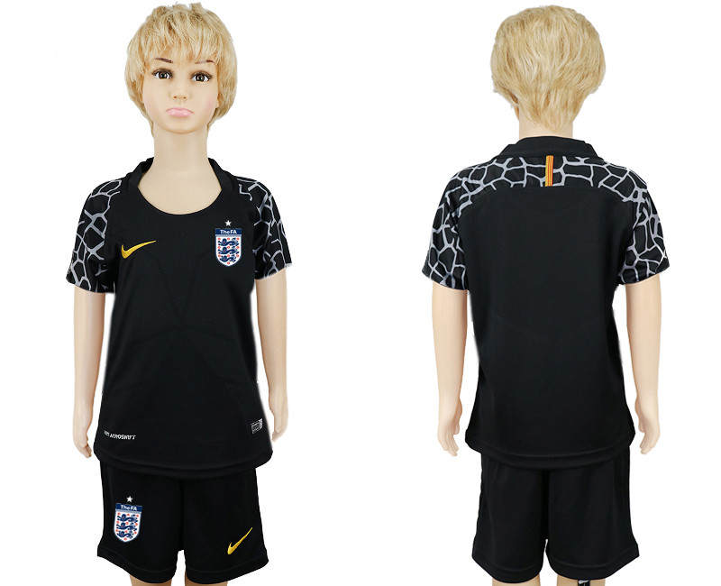 England Black Youth Goalkeeper Soccer Jersey