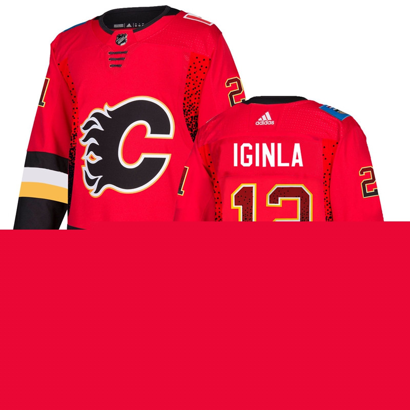 Flames 12 Jarome Red Drift Fashion  Jersey