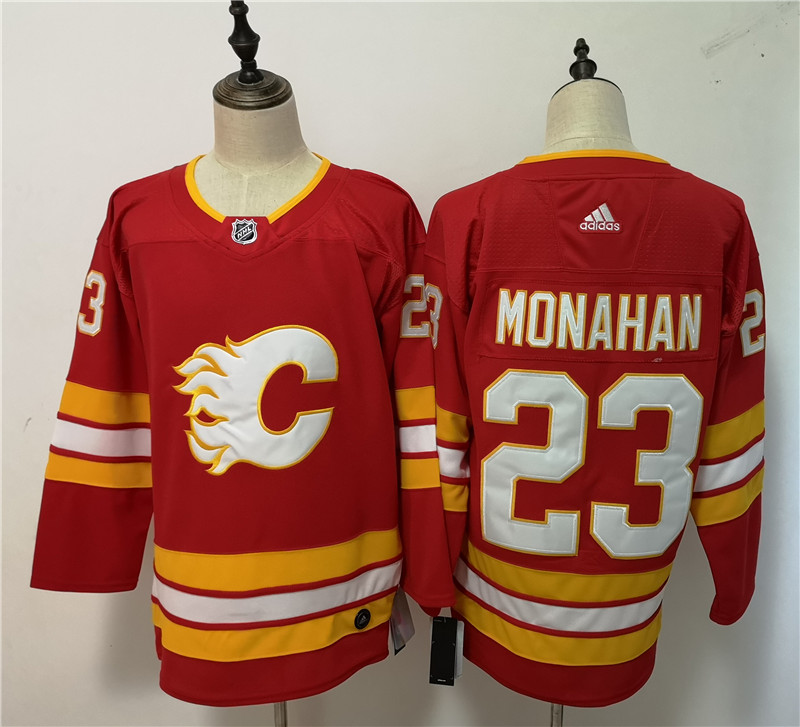 Flames 23 Sean Monahan Red Adidas Jersey