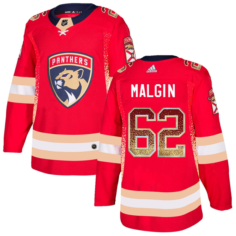 Florida Panthers 62 Denis Malgin Red Drift Fashion  Jersey