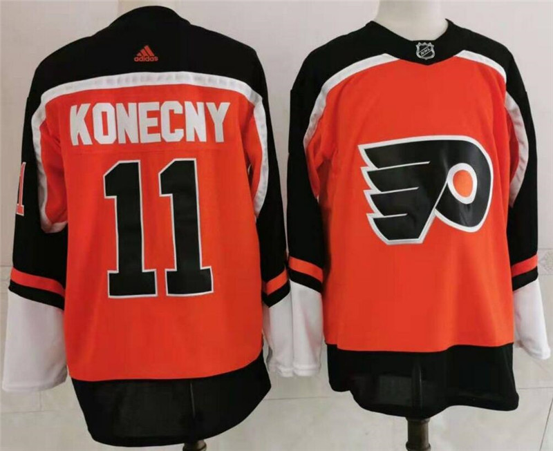 Flyers 11 Travis Konecny Orange 2020 New Adidas Jersey