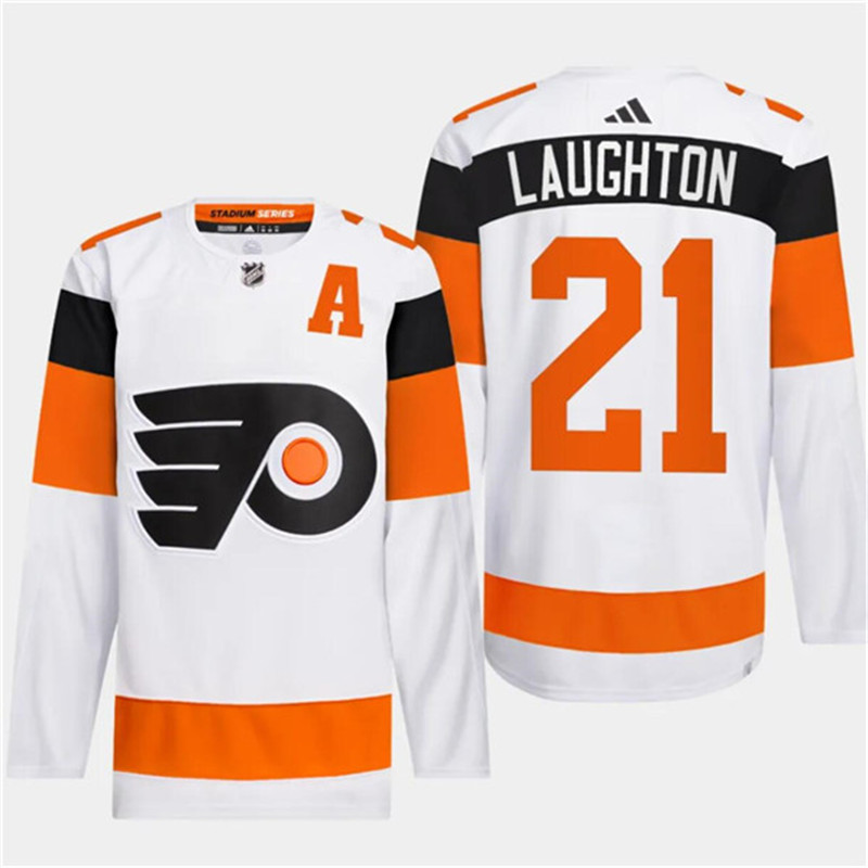 Flyers 21 Scott Laughton White 2024 NHL Stadium Series Adidas Jersey
