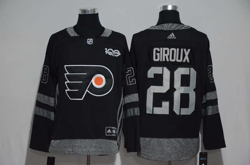 Flyers 28 Claude Giroux Black 100th Anniversary Season Jersey