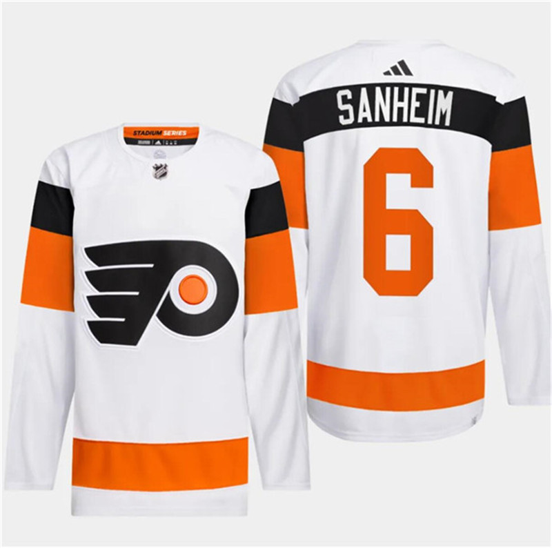 Flyers 6 Travis Sanheim White 2024 NHL Stadium Series Adidas Jersey