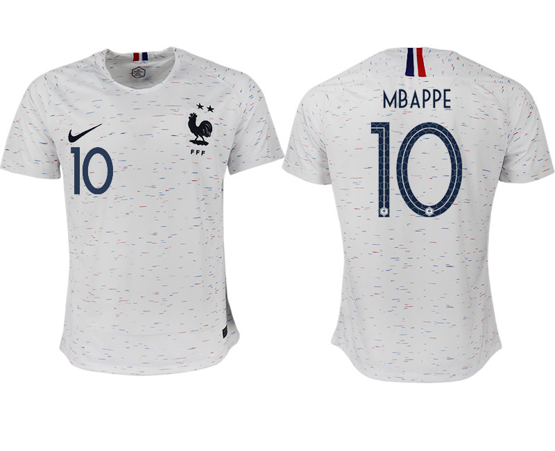 France 10 MBAPPE Away 2018 FIFA World Cup Thailand Soccer Jersey