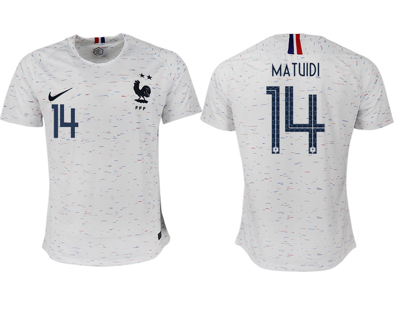 France 14 MATUIDI Away 2018 FIFA World Cup Thailand Soccer Jersey