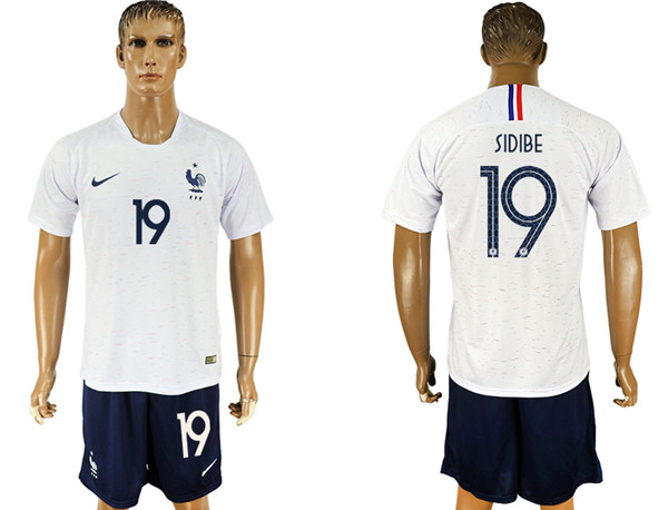 France 19 SIDIBE Away 2018 FIFA World Cup Soccer Jersey