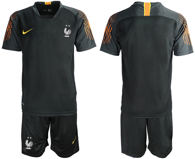 France 2 Star Black 2018 FIFA World Cup Goalkeeper Soccer Jersey