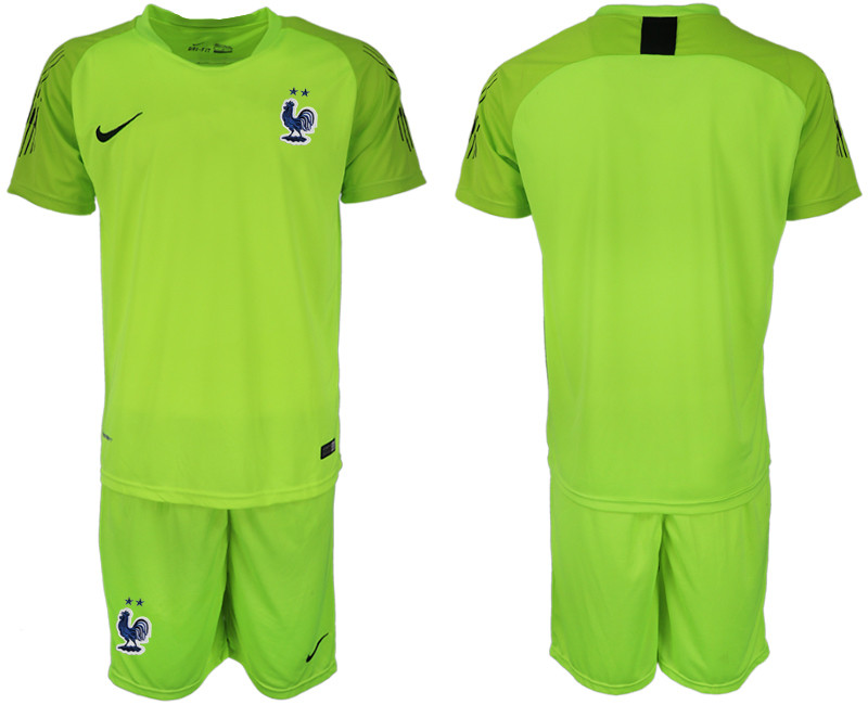 France 2018 FIFA World Cup Fluorescent Green Goalkeeper Soccer Jersey