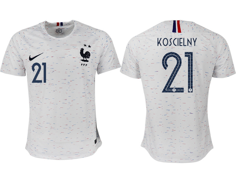 France 21 KOSCIELNY Away 2018 FIFA World Cup Thailand Soccer Jersey